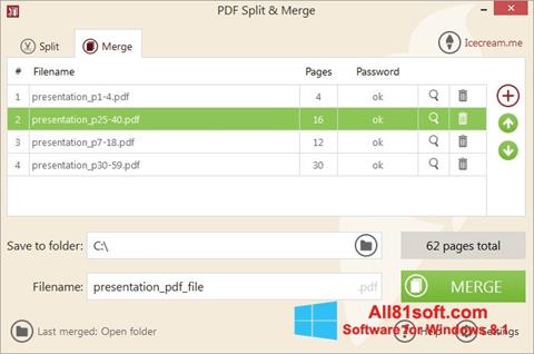 Screenshot PDF Split and Merge per Windows 8.1