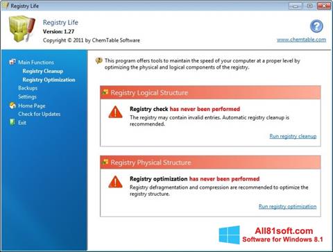 Screenshot Registry Life per Windows 8.1