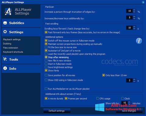 Screenshot ALLPlayer per Windows 8.1