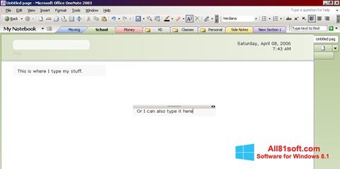 Screenshot Microsoft OneNote per Windows 8.1