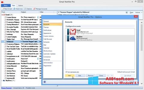 Screenshot Gmail Notifier per Windows 8.1