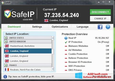 Screenshot SafeIP per Windows 8.1