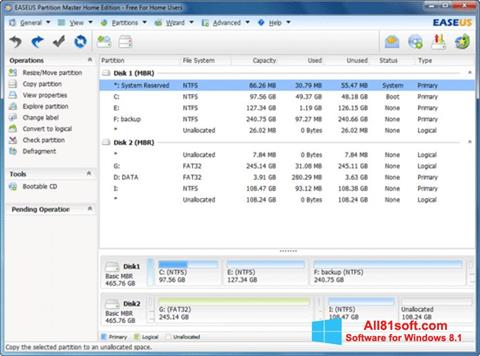 Screenshot EASEUS Partition Master per Windows 8.1