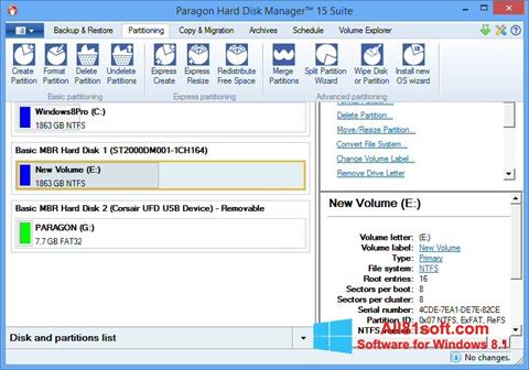 Screenshot Paragon Hard Disk Manager per Windows 8.1