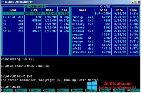 Screenshot Norton Commander per Windows 8.1