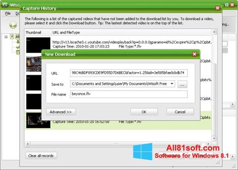Screenshot Free Video Catcher per Windows 8.1