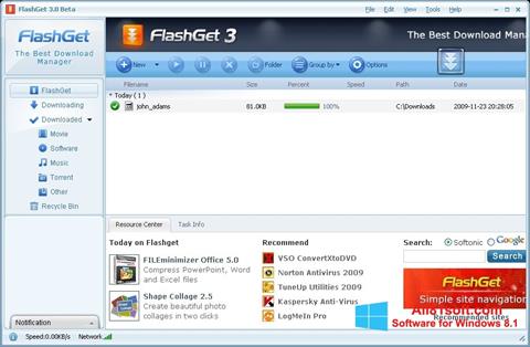 Screenshot FlashGet per Windows 8.1