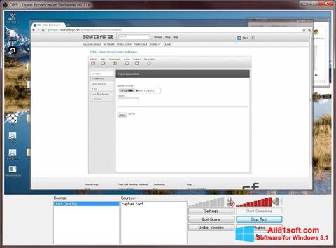 Screenshot Open Broadcaster Software per Windows 8.1
