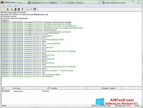 Screenshot FileZilla Server per Windows 8.1