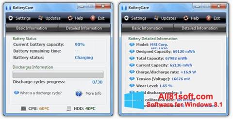Screenshot BatteryCare per Windows 8.1