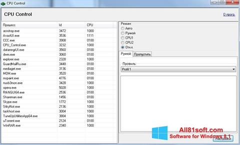 Screenshot CPU-Control per Windows 8.1