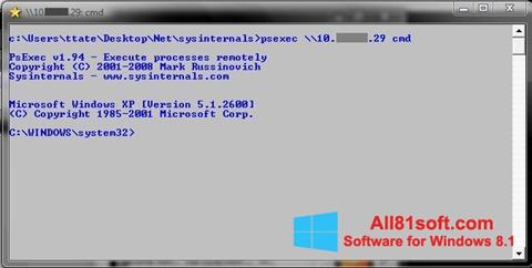 Screenshot PsExec per Windows 8.1