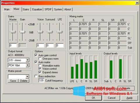 Screenshot AC3 Codec per Windows 8.1