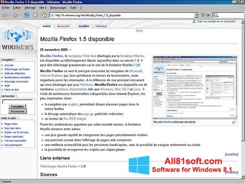 Screenshot Mozilla Firefox per Windows 8.1