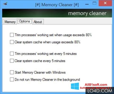 Screenshot Memory Cleaner per Windows 8.1