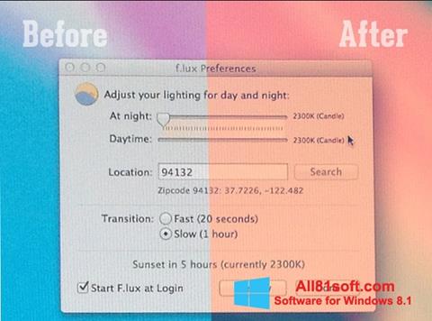 Screenshot F.lux per Windows 8.1