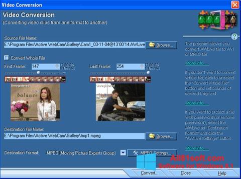 Screenshot Active WebCam per Windows 8.1