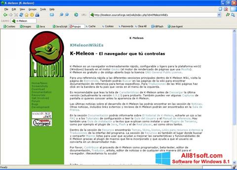 Screenshot K-Meleon per Windows 8.1
