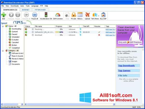 Screenshot Download Accelerator Plus per Windows 8.1
