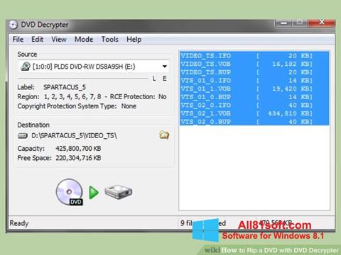 Screenshot DVD Decrypter per Windows 8.1
