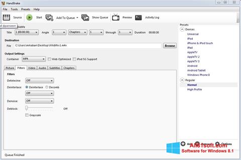 Screenshot HandBrake per Windows 8.1
