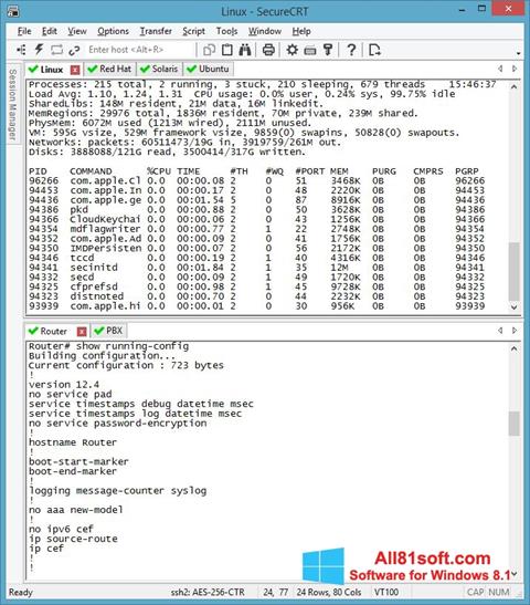 Screenshot SecureCRT per Windows 8.1