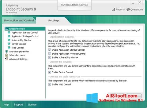 Screenshot Kaspersky Endpoint Security per Windows 8.1