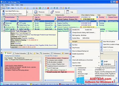 Screenshot AnVir Task Manager per Windows 8.1
