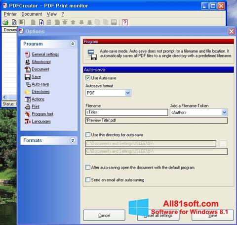 Screenshot PDFCreator per Windows 8.1