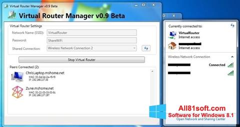 Screenshot Virtual Router Manager per Windows 8.1