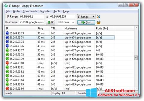 Screenshot Angry IP Scanner per Windows 8.1