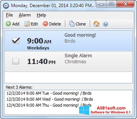 Screenshot Free Alarm Clock per Windows 8.1