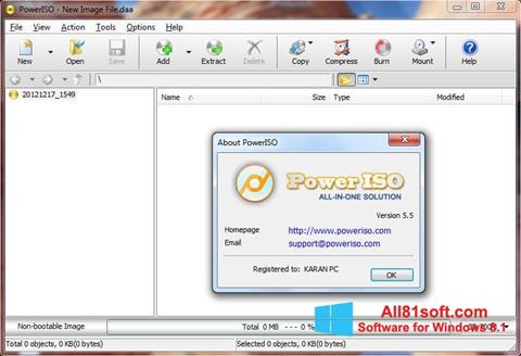 Screenshot PowerISO per Windows 8.1