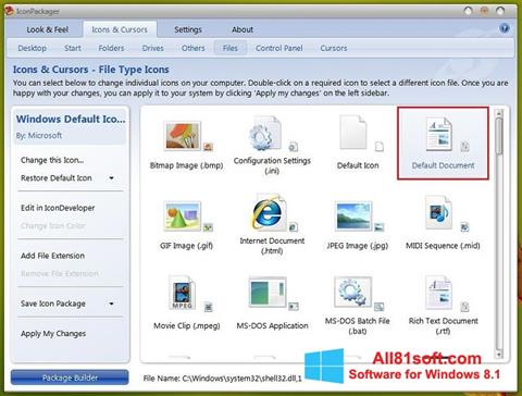 Screenshot IconPackager per Windows 8.1