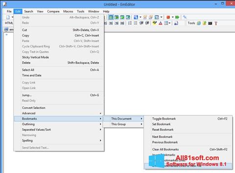Screenshot EmEditor per Windows 8.1