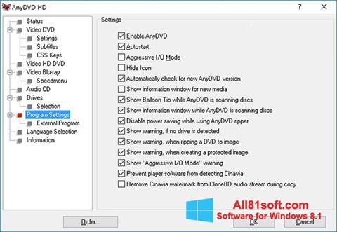 Screenshot AnyDVD per Windows 8.1