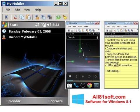 Screenshot MyMobiler per Windows 8.1