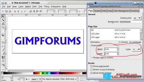 Screenshot Inkscape per Windows 8.1