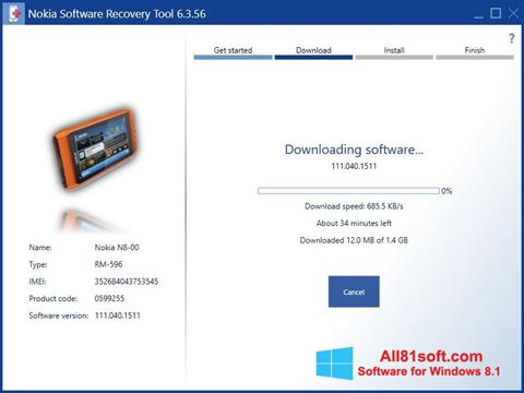 Screenshot Nokia Software Recovery Tool per Windows 8.1