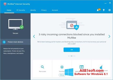 Screenshot McAfee Internet Security per Windows 8.1