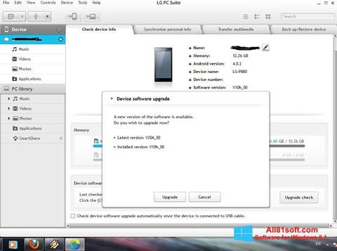 Screenshot LG PC Suite per Windows 8.1