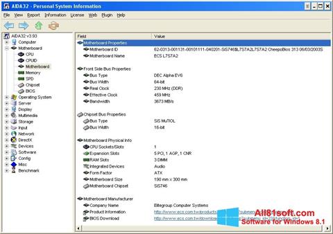 Screenshot AIDA32 per Windows 8.1