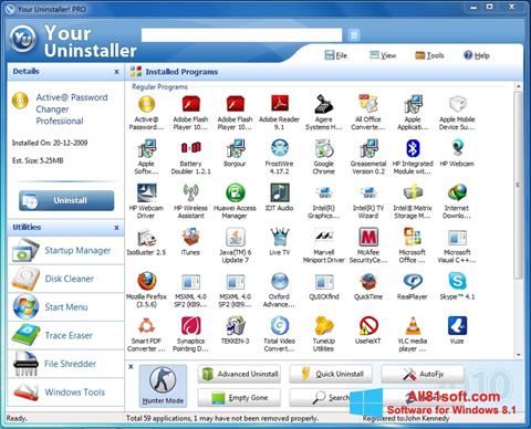Screenshot Your Uninstaller per Windows 8.1