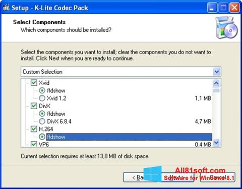 Screenshot K-Lite Codec Pack per Windows 8.1