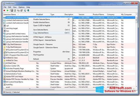 Screenshot ShellExView per Windows 8.1
