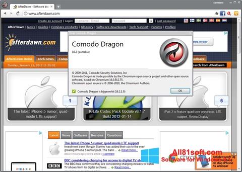 Screenshot Comodo Dragon per Windows 8.1