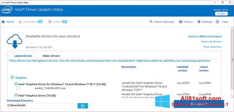 Screenshot Intel Driver Update Utility per Windows 8.1