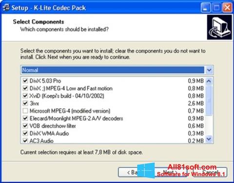 Screenshot K-Lite Mega Codec Pack per Windows 8.1