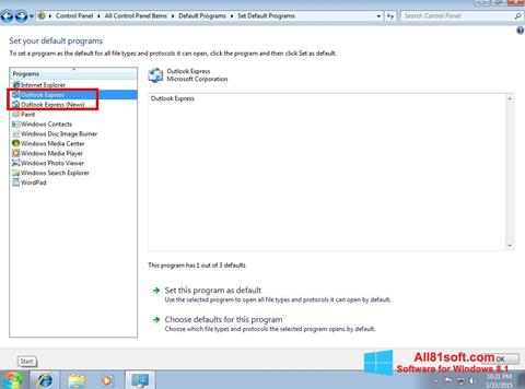 Screenshot Outlook Express per Windows 8.1