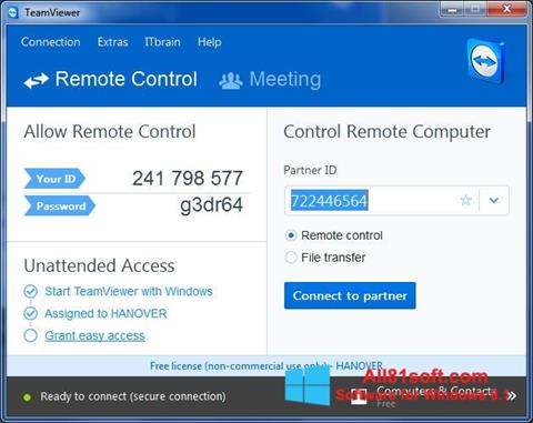 Screenshot TeamViewer per Windows 8.1